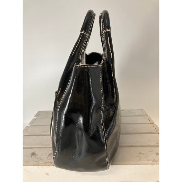 KATE SPADE LARGE BLACK, WHITE PATTON LEATHER HANDBAG (ASIS) - Picture 4 of 16